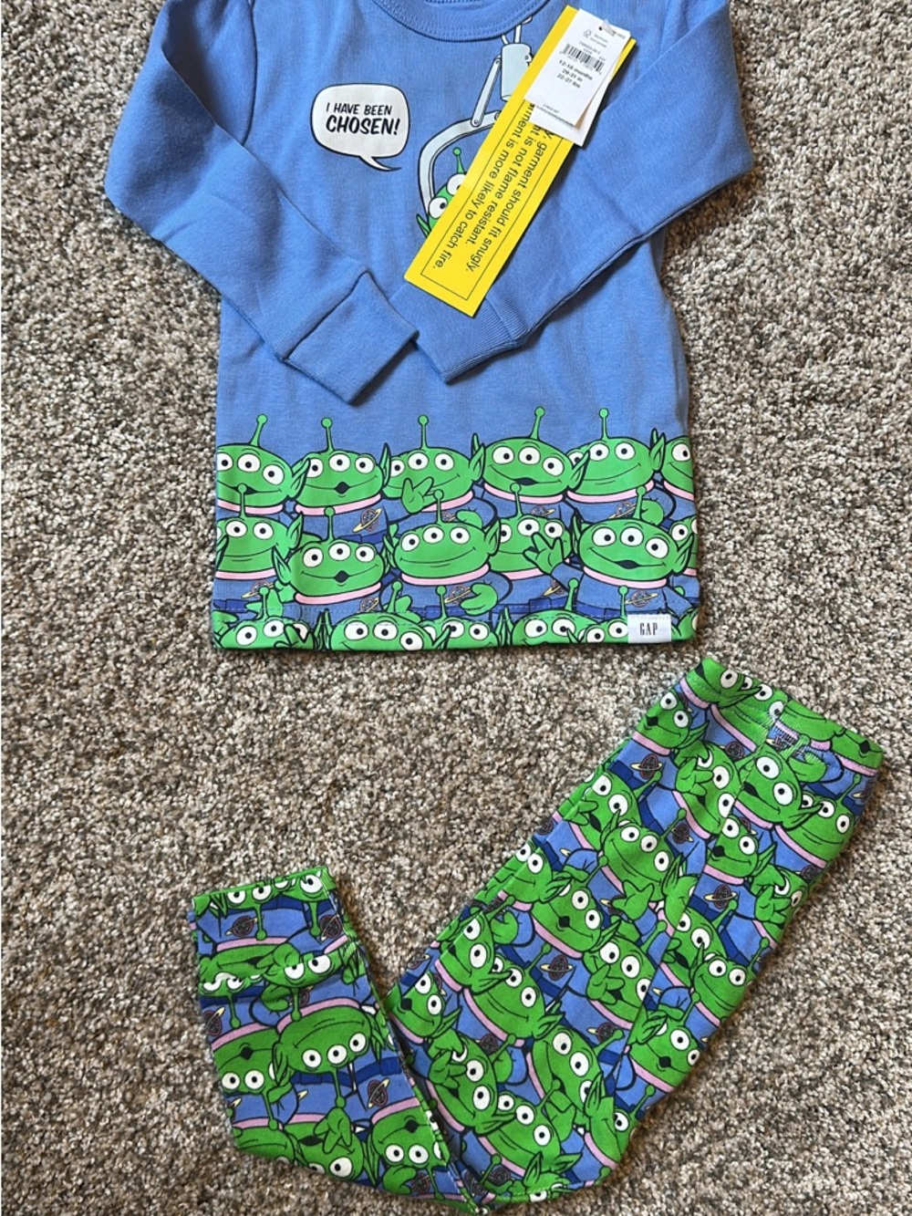 GAP Blue & Green Alien Toy Story Graphic Kids Pajama Set